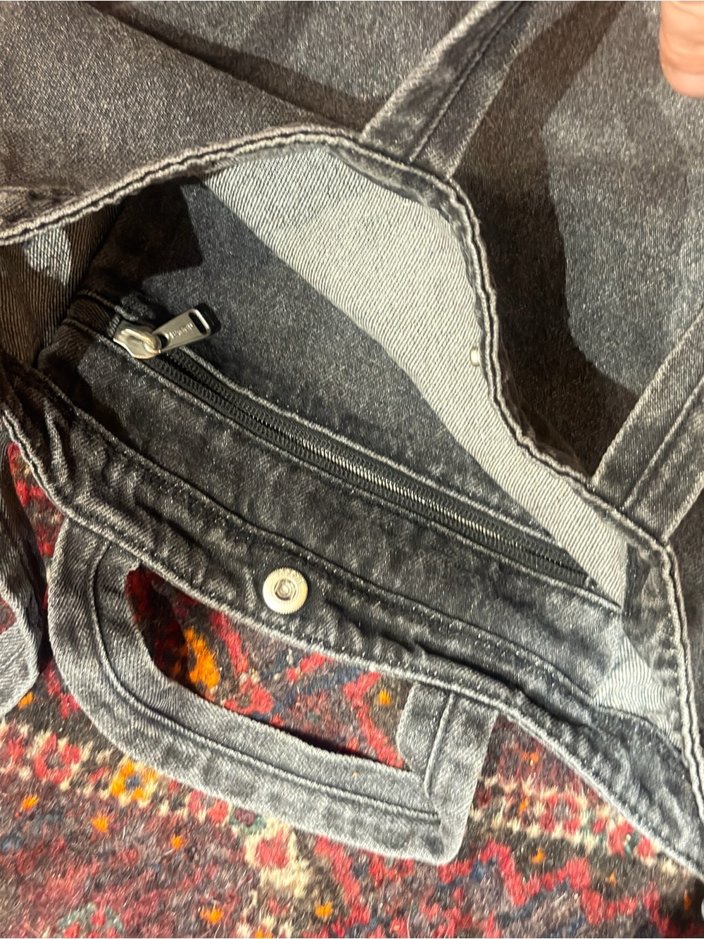 Baggu Denim Duck Tote Bag - Washed Black - Picture 2 of 5